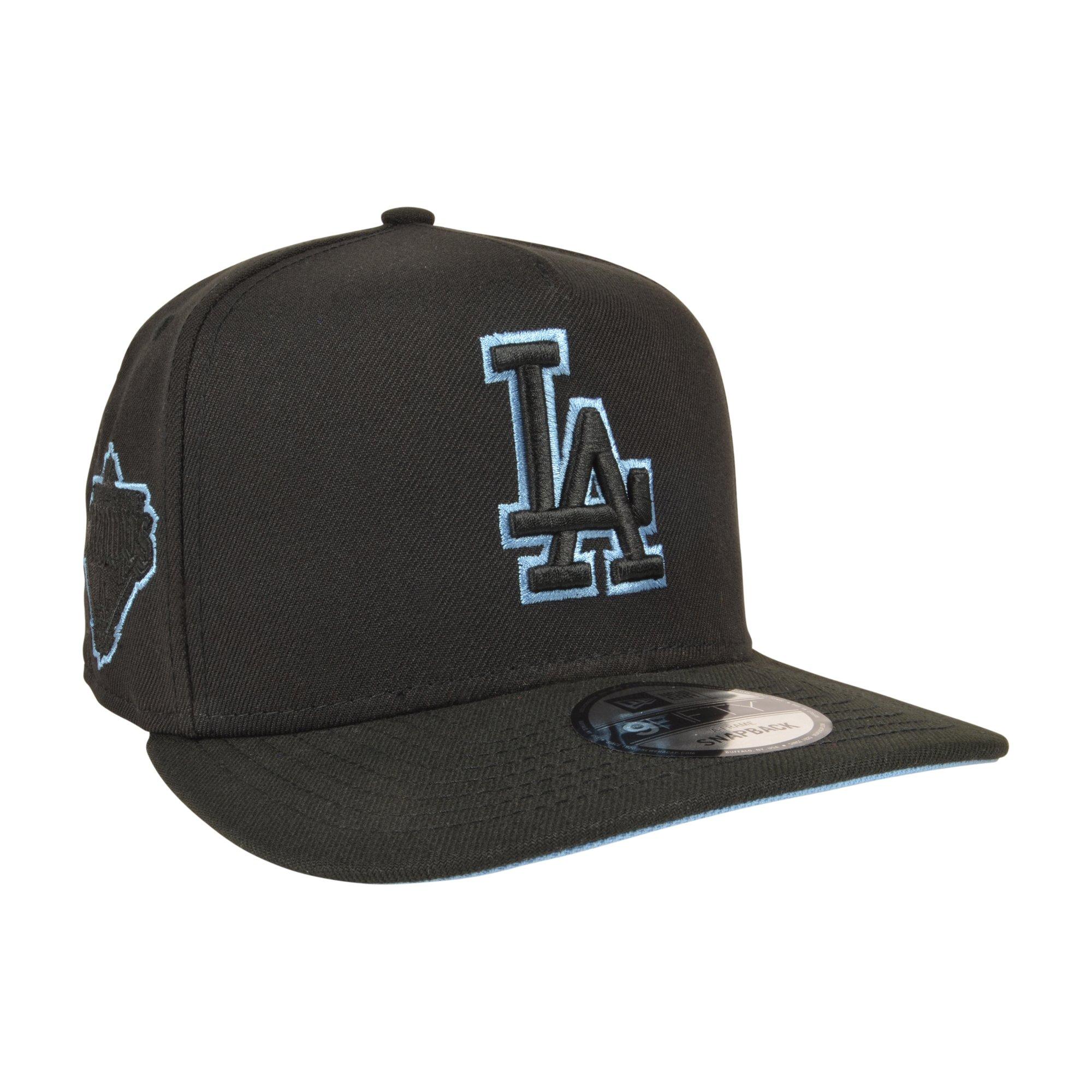 New Era Los Angeles Dodgers 9FIFTY A-Frame Outline Snapback Hat - Black/Blue - BLACK/BLUE